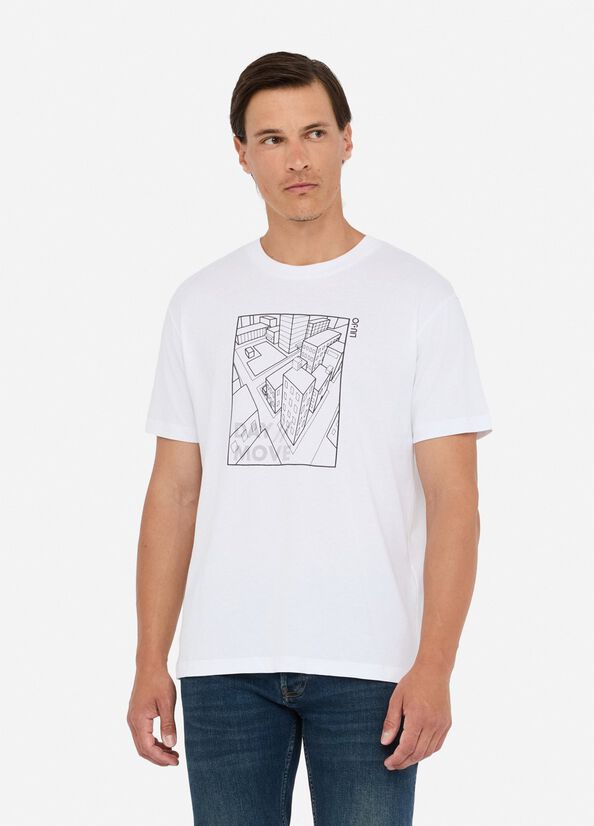 T-shirt in cotone con stampa