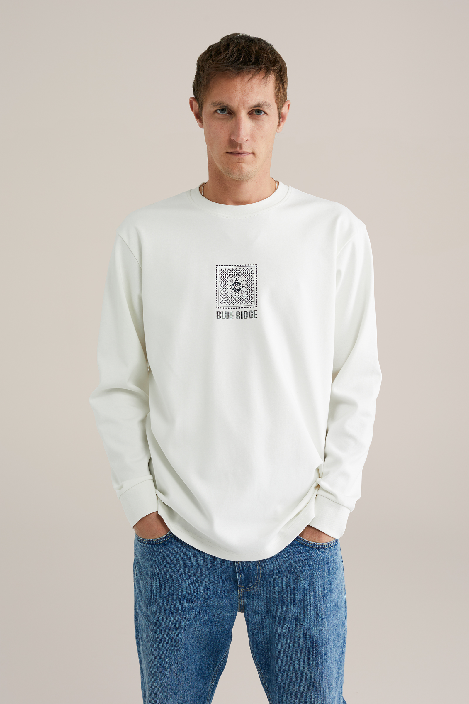 Heren Heavyweight loose fit T-shirt met print