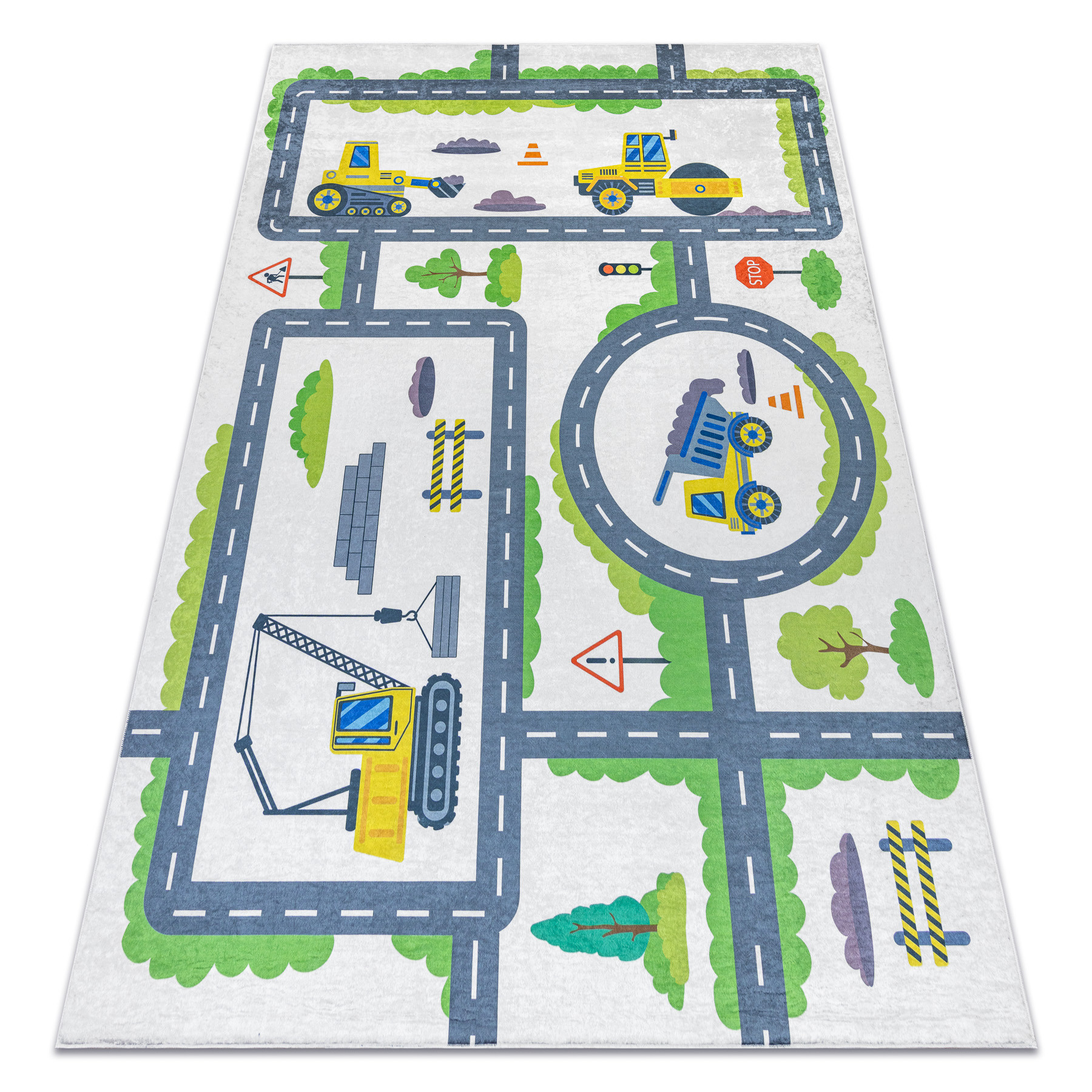 Dywan do prania BAMBINO 2338 Koparka, ulice, uliczki dla 80x150 cm