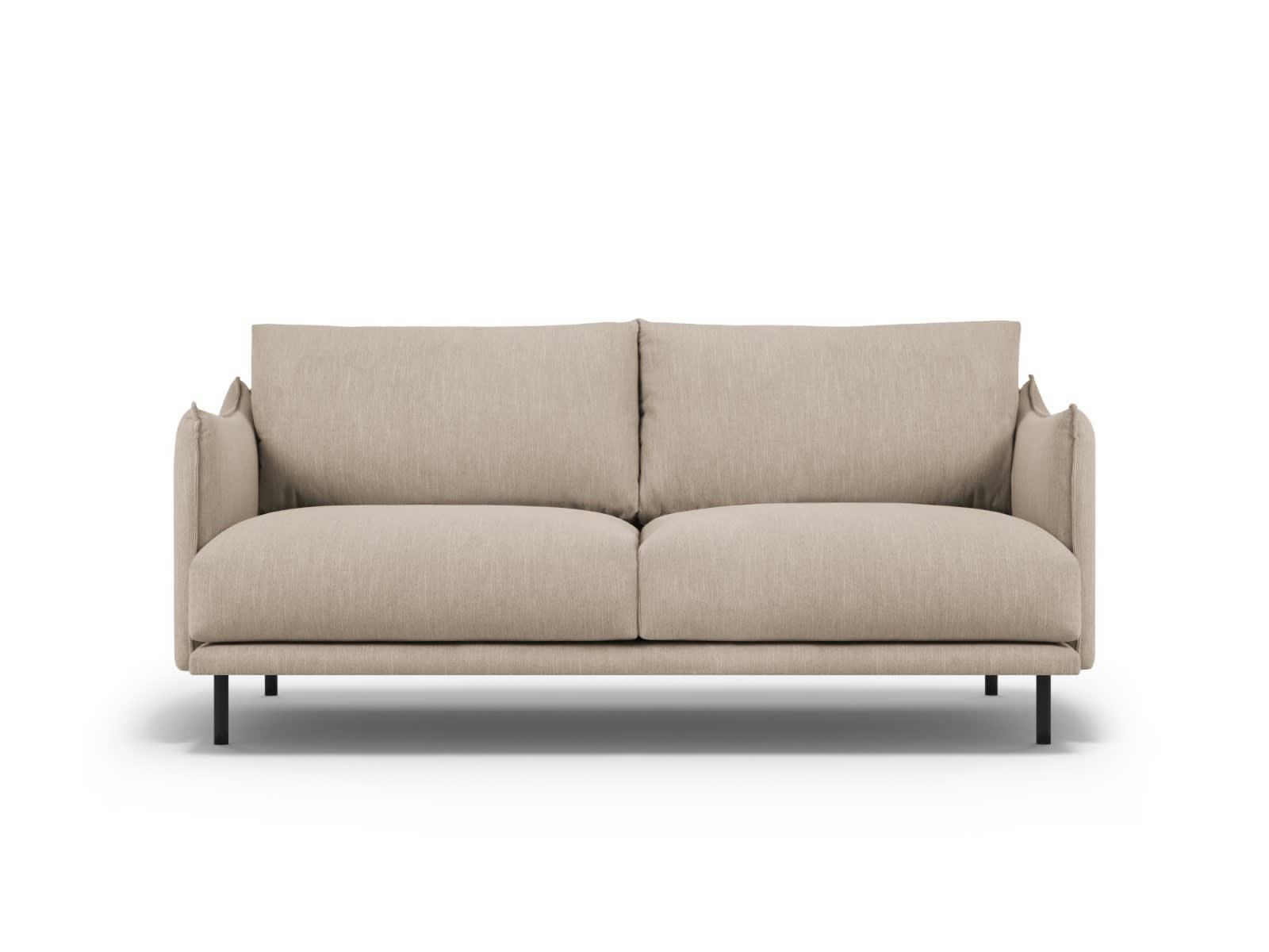 PARIS - Canapé 3 places en Tissu Structurel Beige Foncé