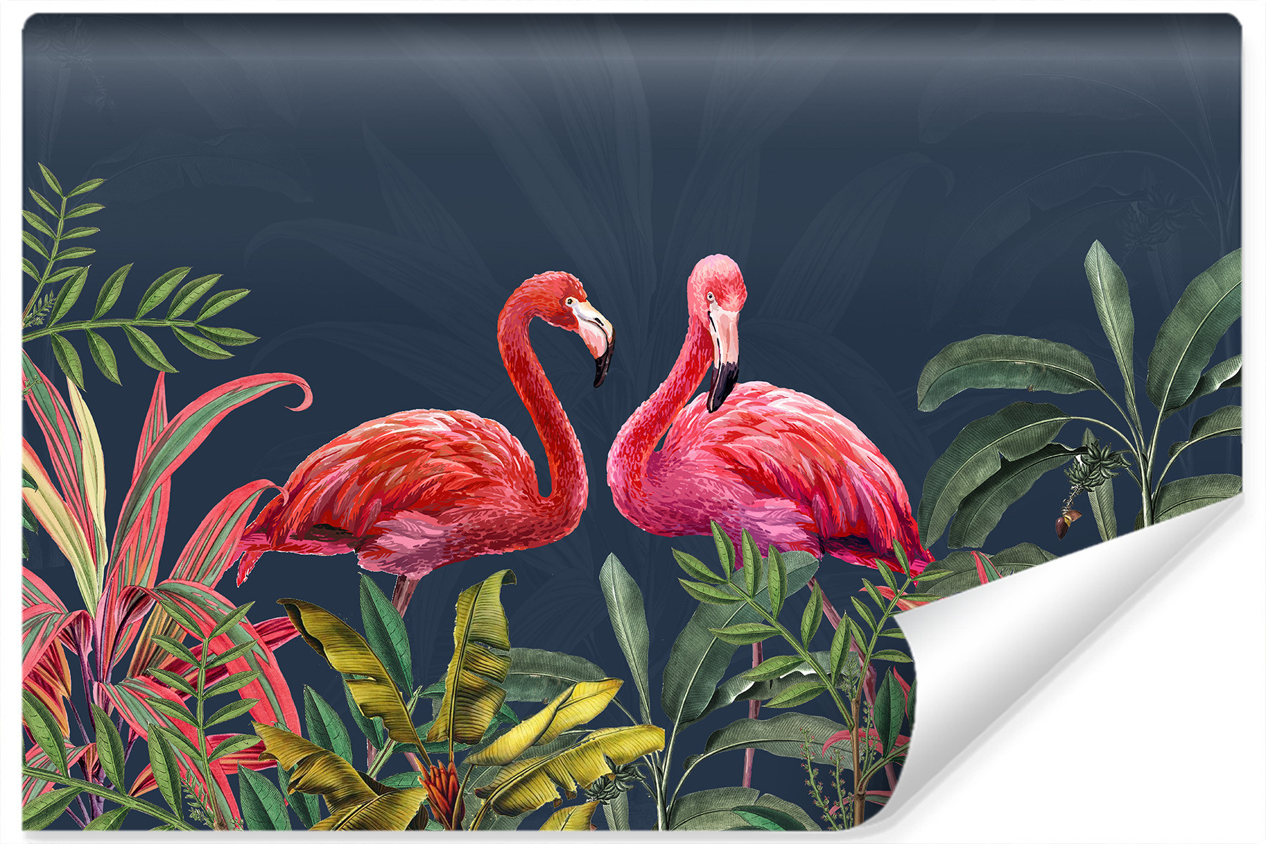 Fototapeta Flamingi LIŚCIE Tropikalne 3D 90x60cm