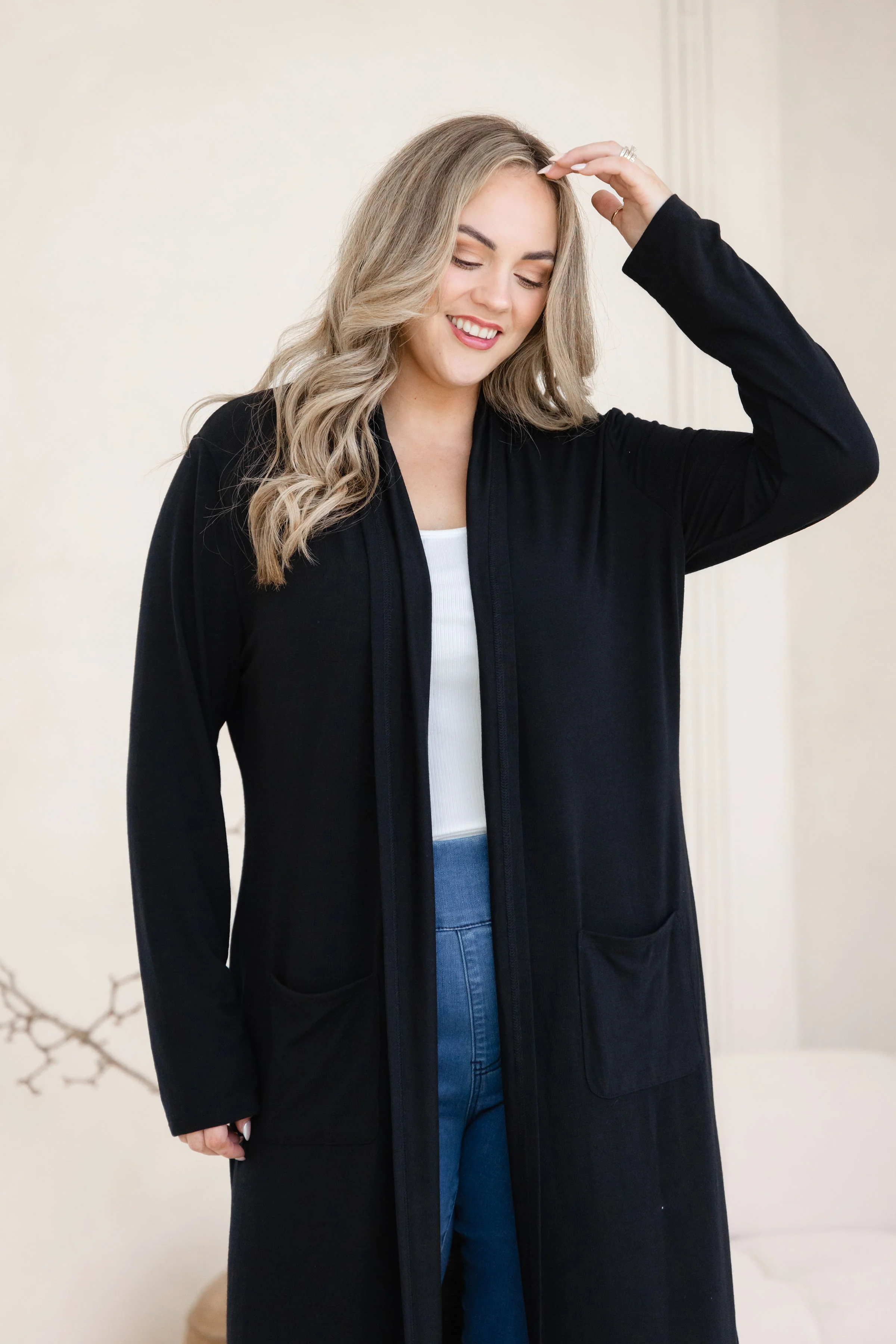Jane Cardi Maxi Length in Black