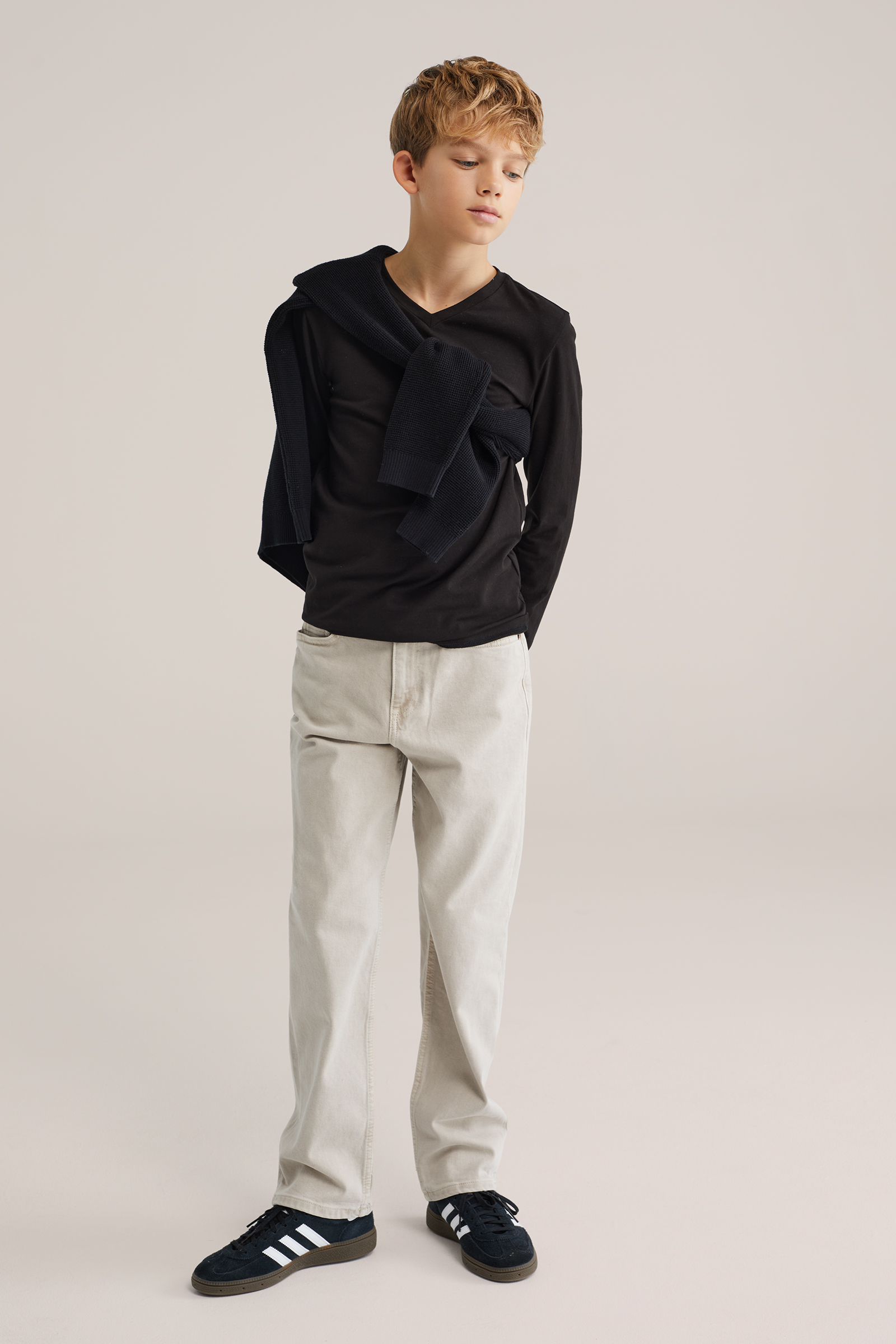 Jongens basic T-shirt met V-hals