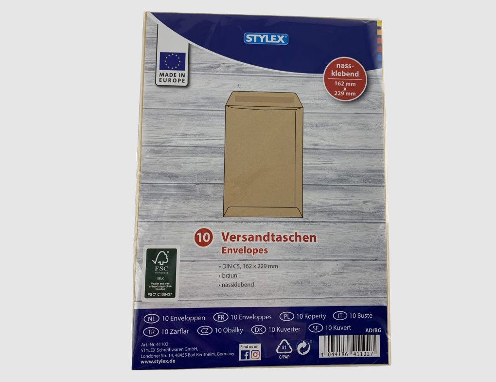 Versandtaschen C5 braun