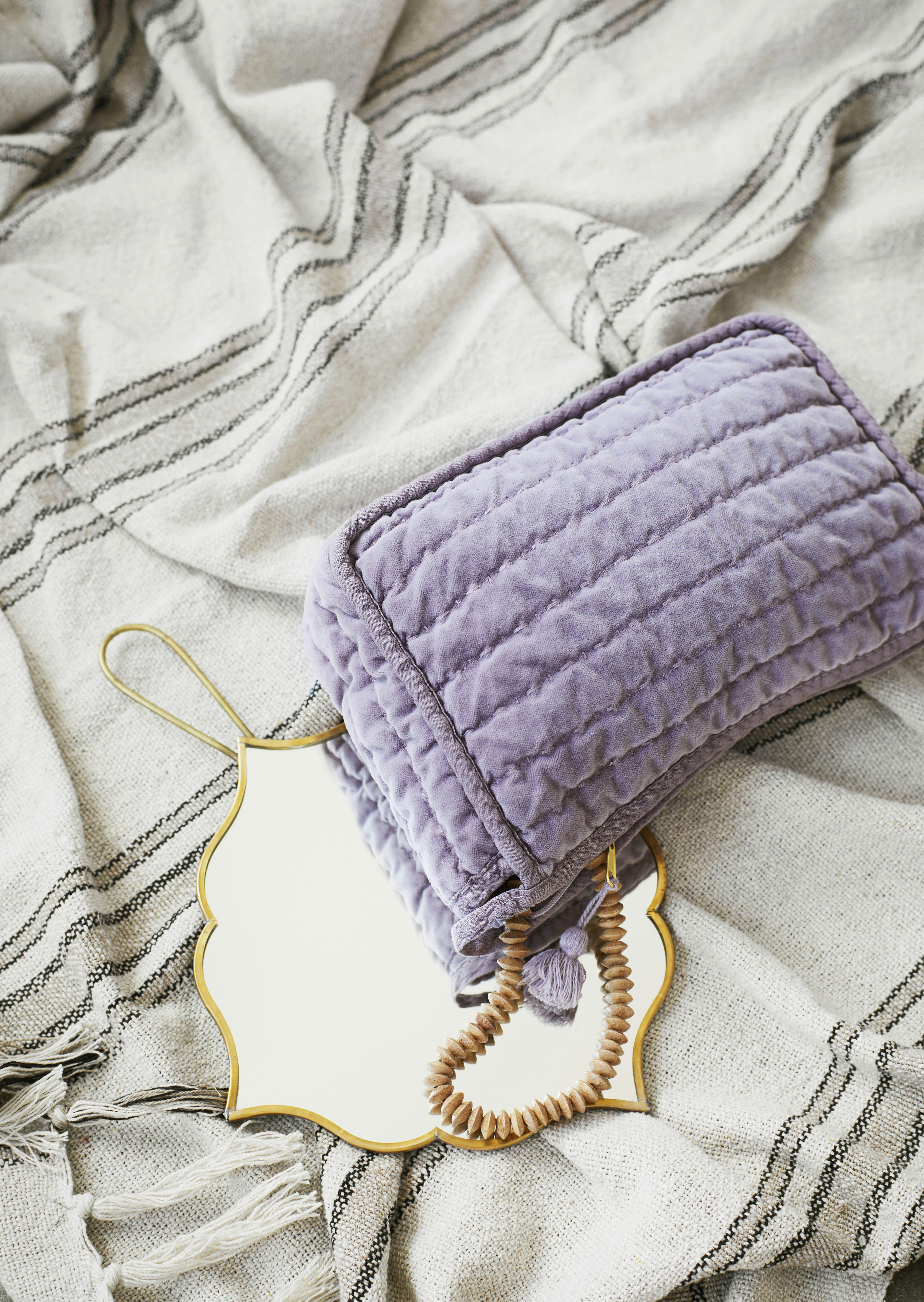 - Miroir avec poignée laiton L25cm