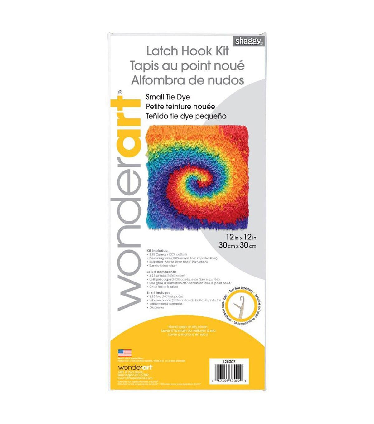 Shaggy Latch Hook Kit 12X12 Pinwheel