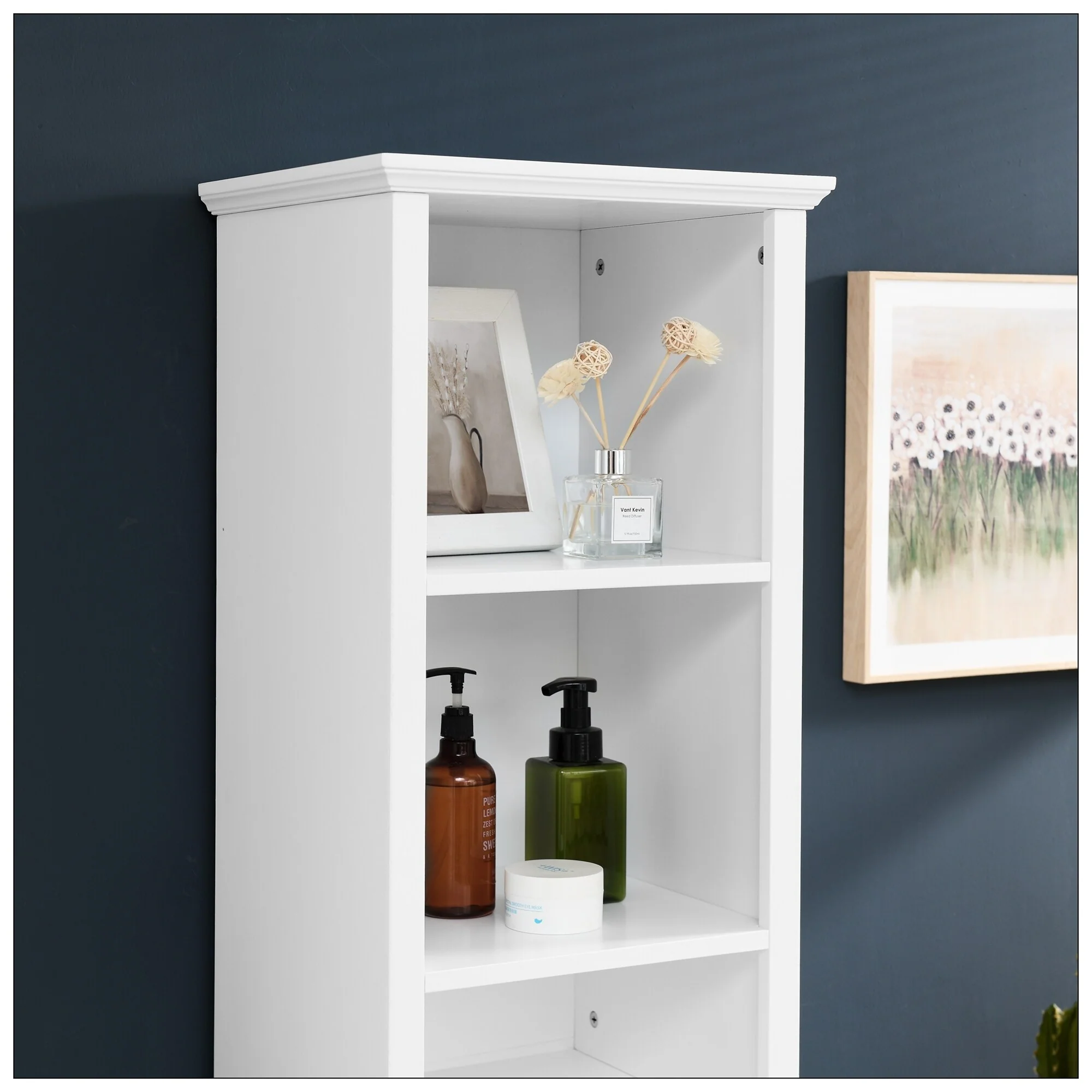 64 Tall Bathroom Storage Cabinet for Small Space