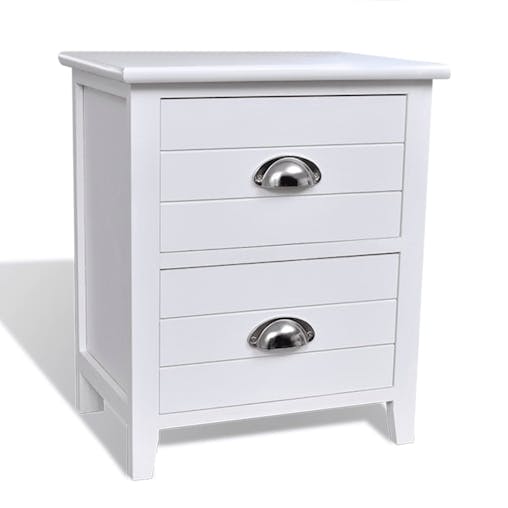 NNEVL Nightstand 2 pcs with 2 Drawers White