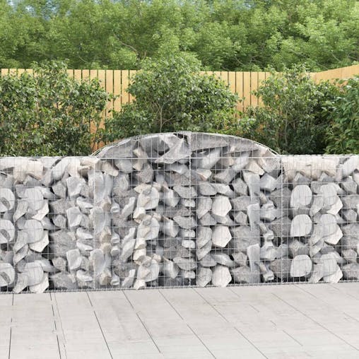 NNEVL Arched Gabion Baskets 8 pcs 300x50x100/120 cm Galvanised Iron