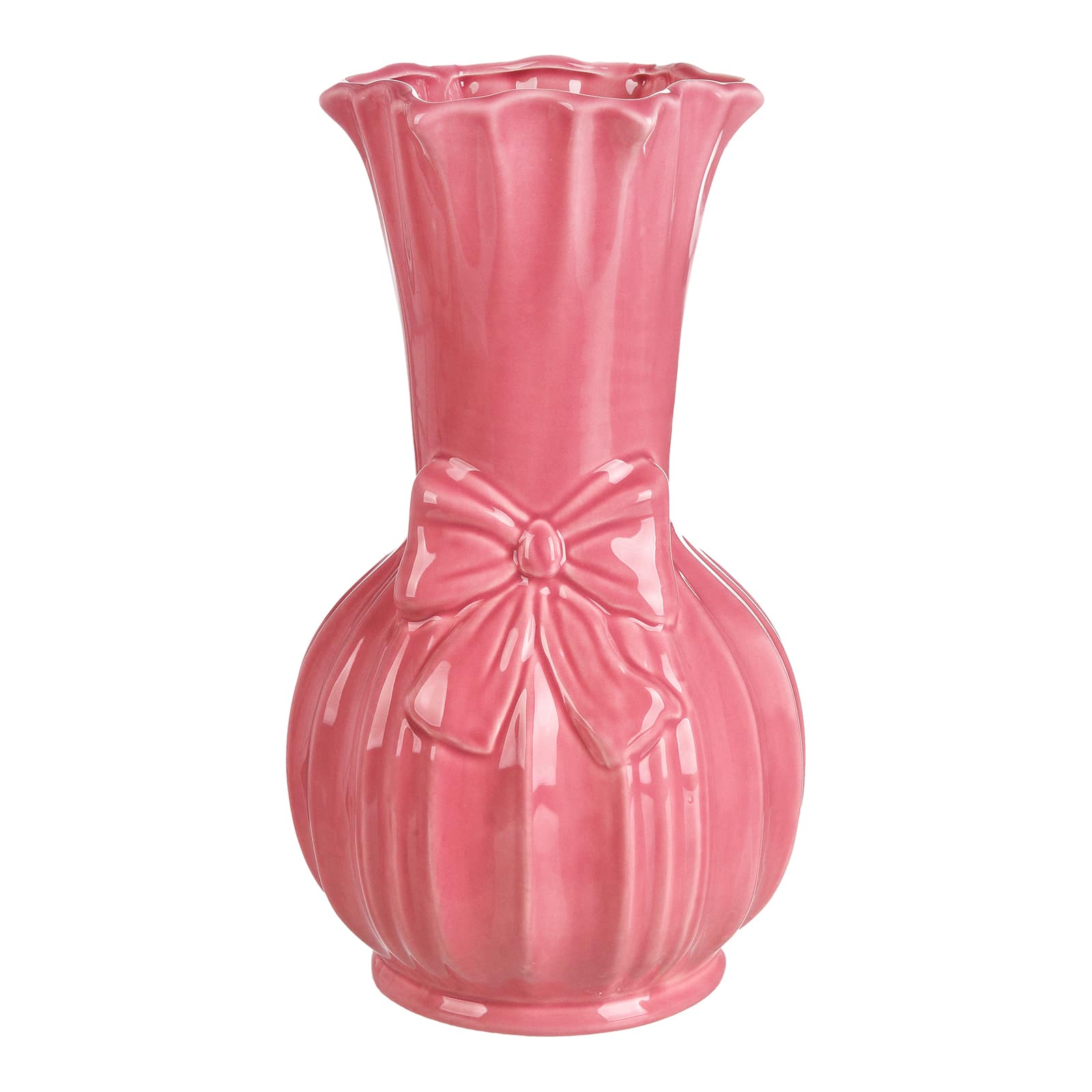 Vase Schleife Rosa, ⌀ 17 cm, H 295 mm