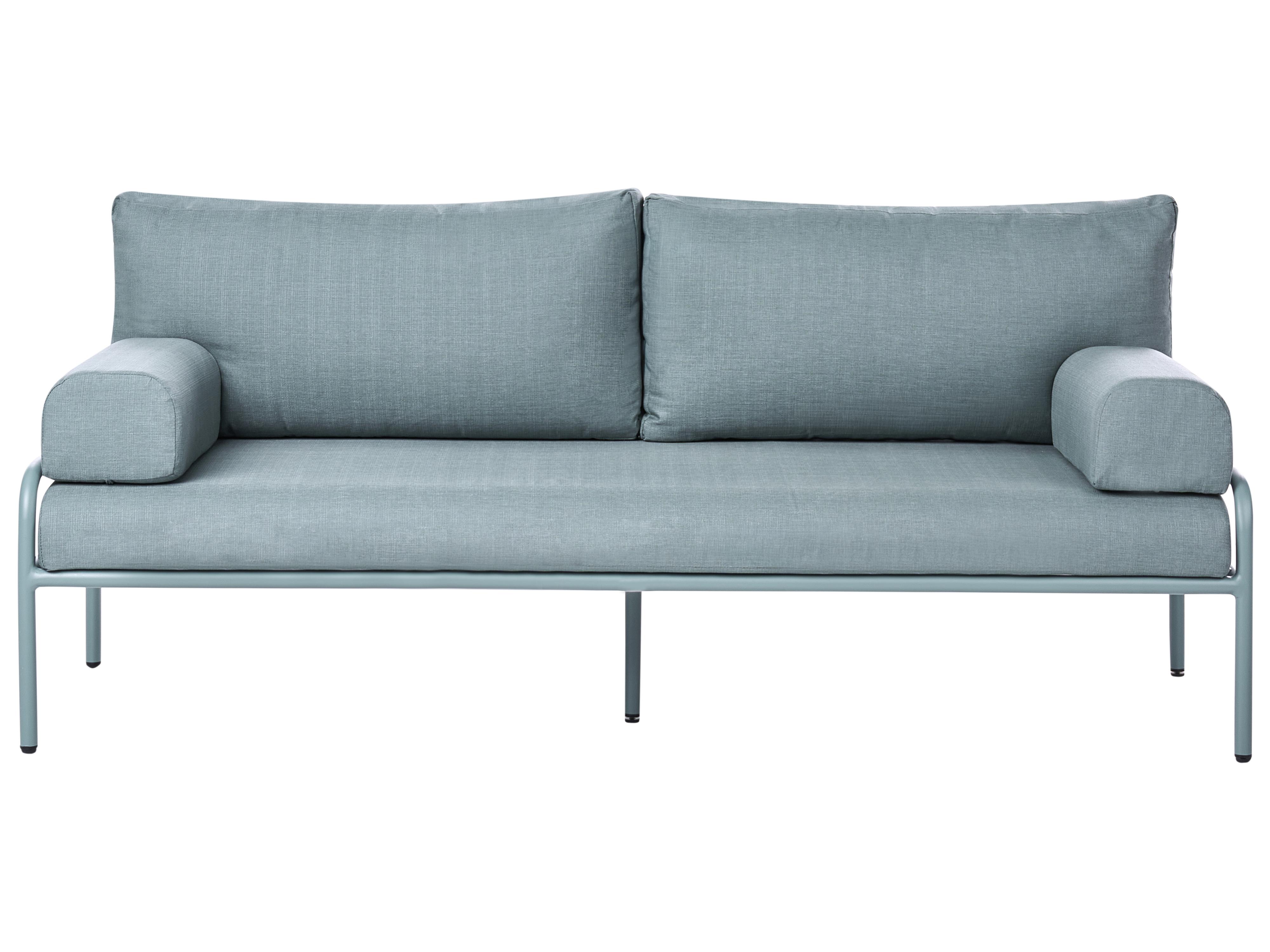 Garden Sofa 2 Seater SOLOFRA Metal Mint Green