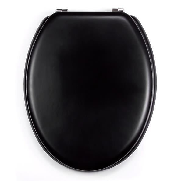 Abattant wc MDF CLEO Noir matCharnières Inox MSV