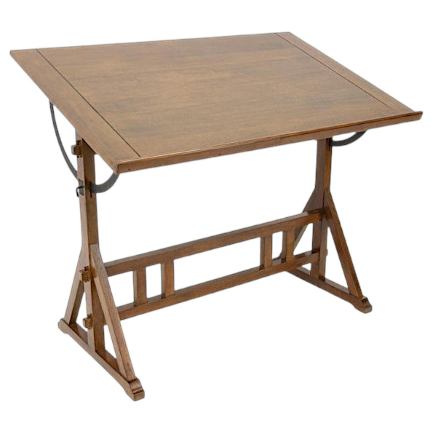 Bureau architecte inclinable bois hévéa massif TRADITION