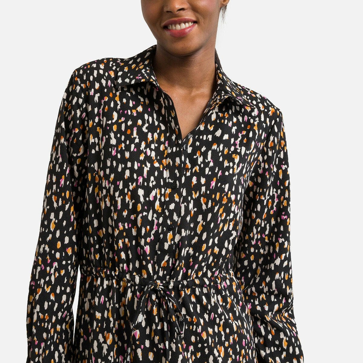 Robe chemise manches longues imprimée