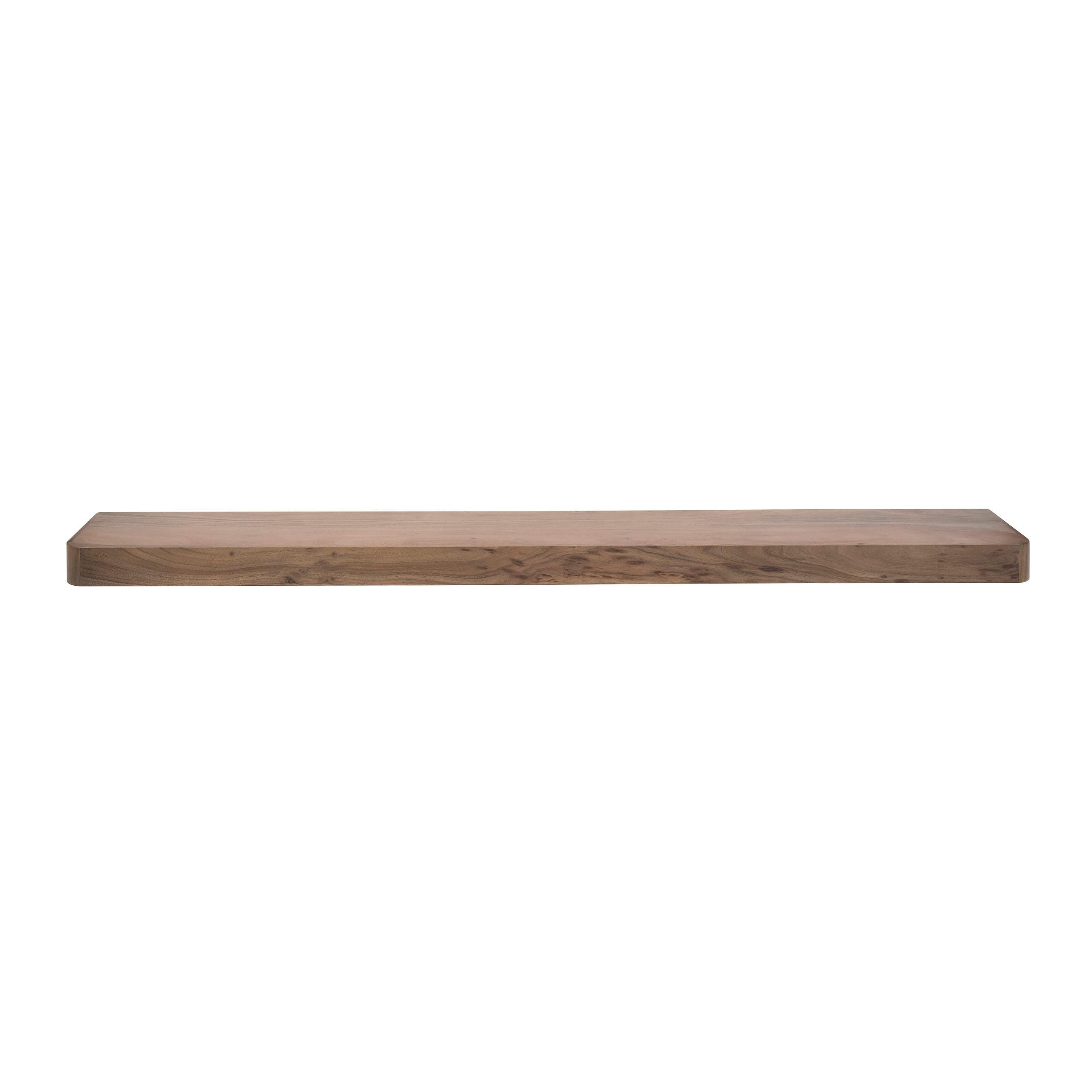 Etagère murale bois foncé plateau épais 200 cm NAKO