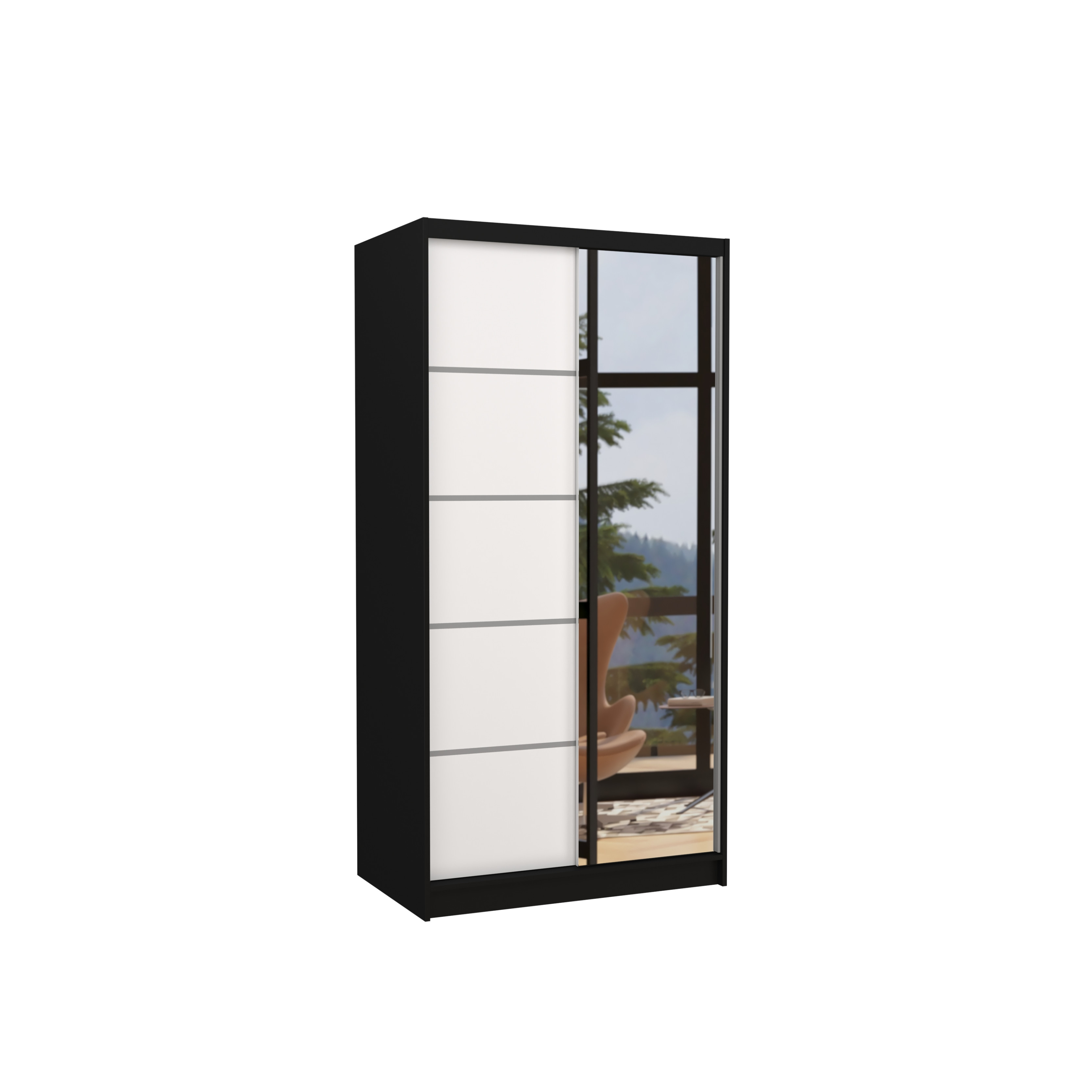 Szafa przesuwna z lustrem ORLANDO 100 Black