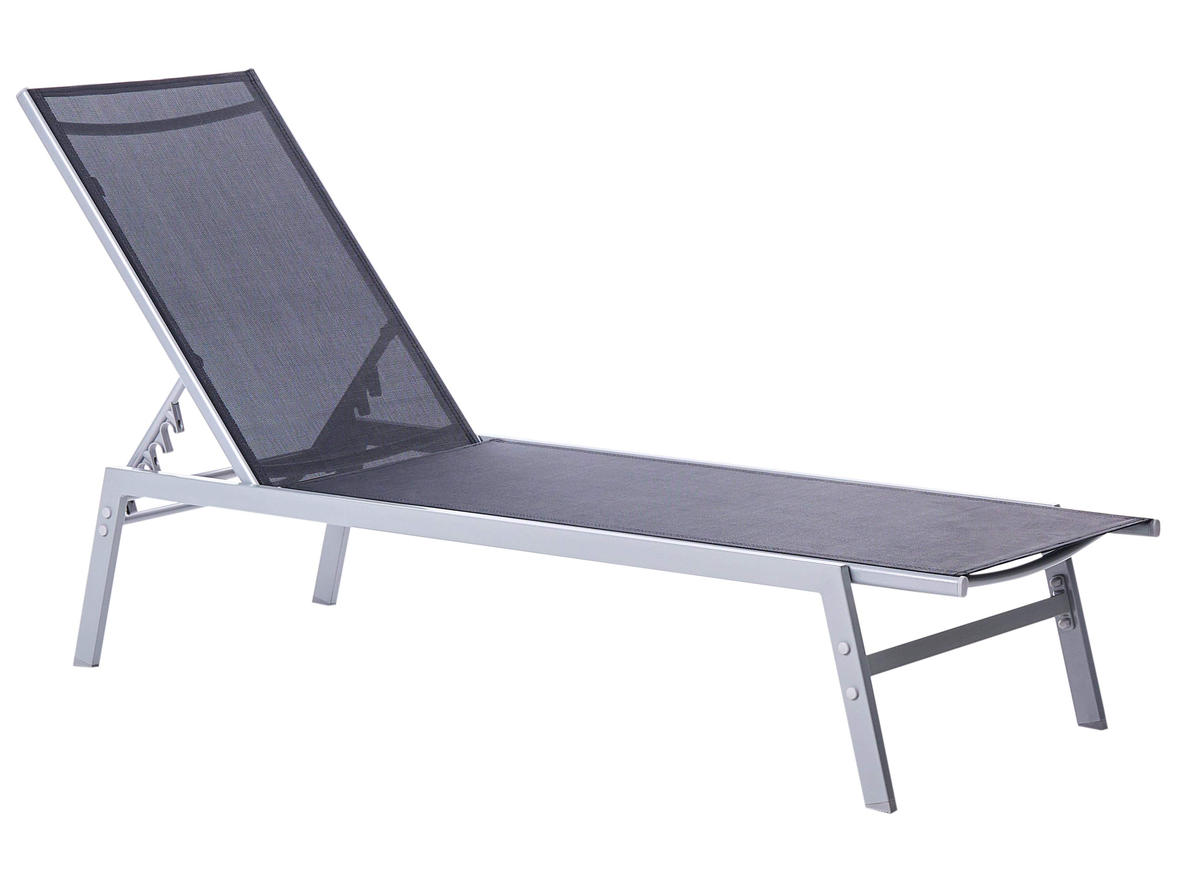 Sun Lounger NOLI Reclining Metal Black