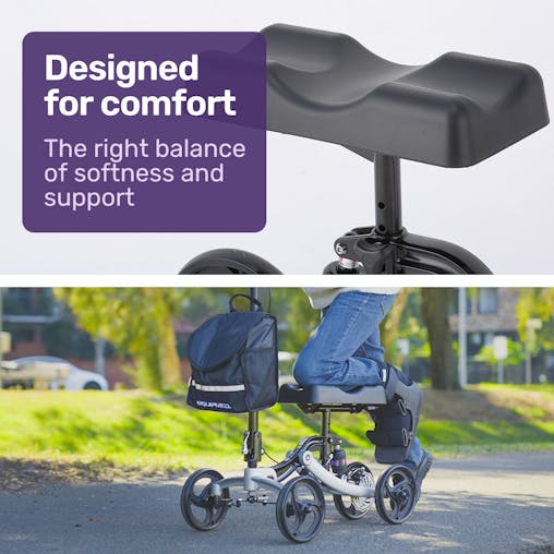 NNEMB Knee Scooter Walker-Disc Brake-Suspension-Bag-Broken Leg Ankle Foot Mobility-Crutches Alternative