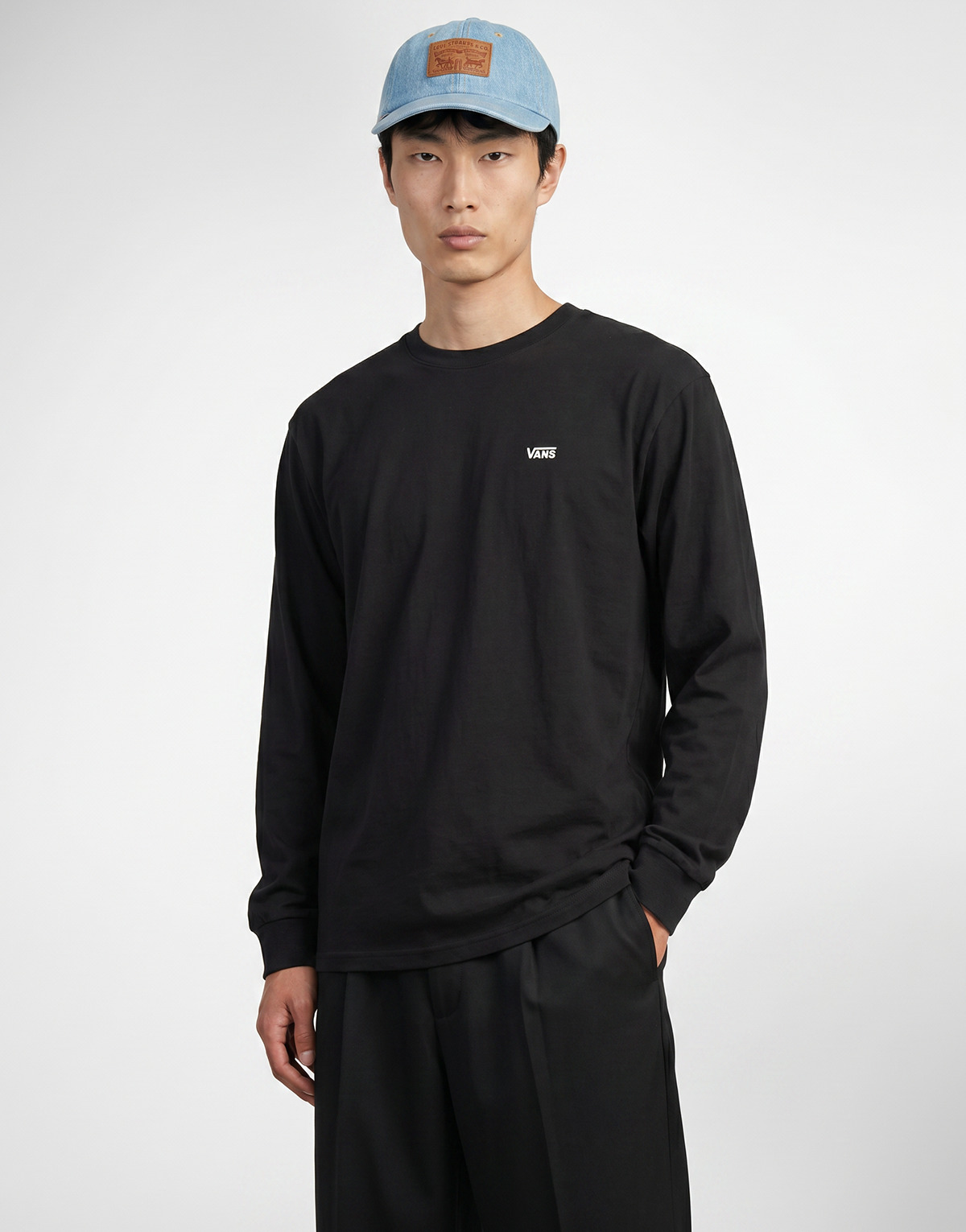 Vans - LEFT CHEST II LOOSE LS TEE - Black