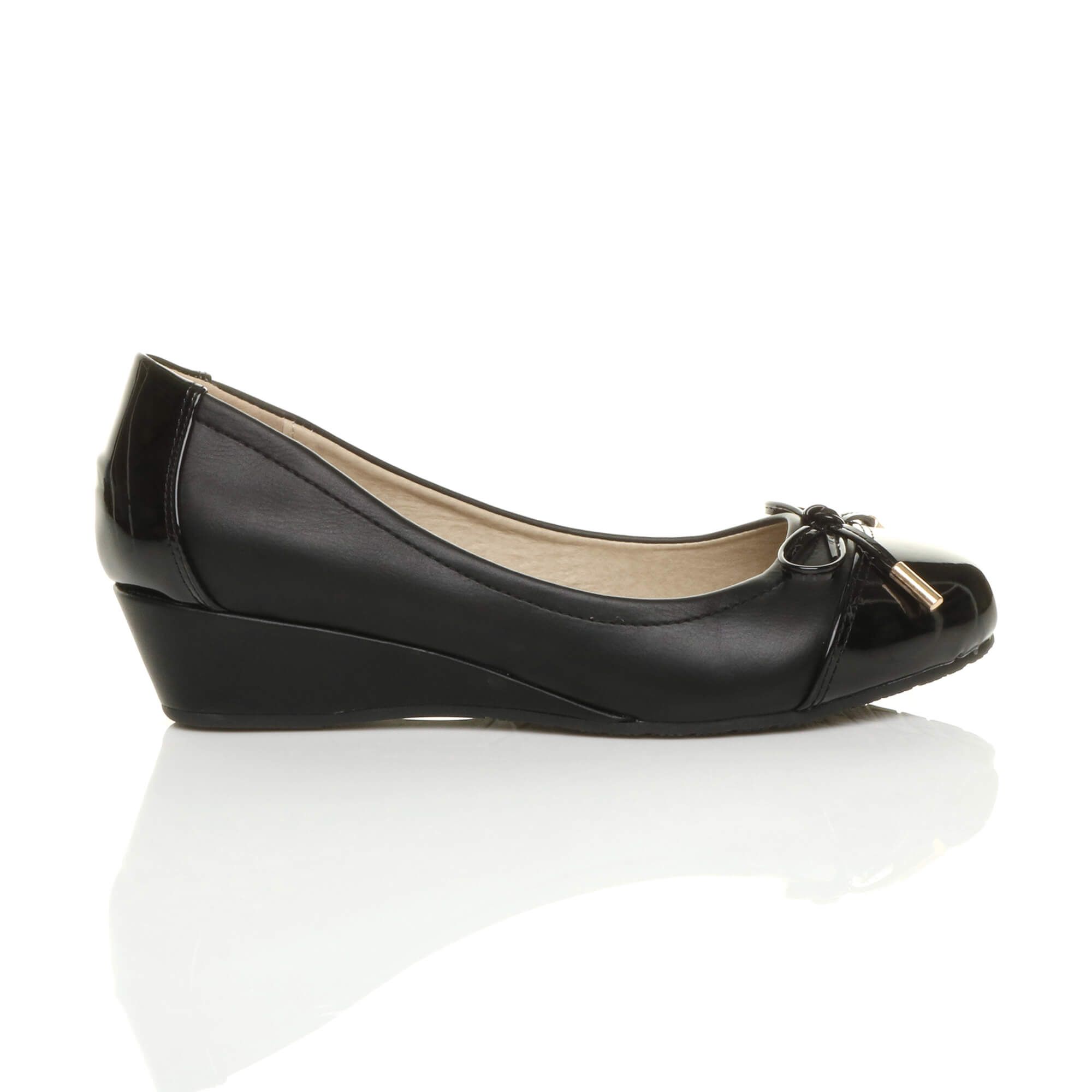 AJVANI Low Mid Wedge Heel Comfort Court Shoes