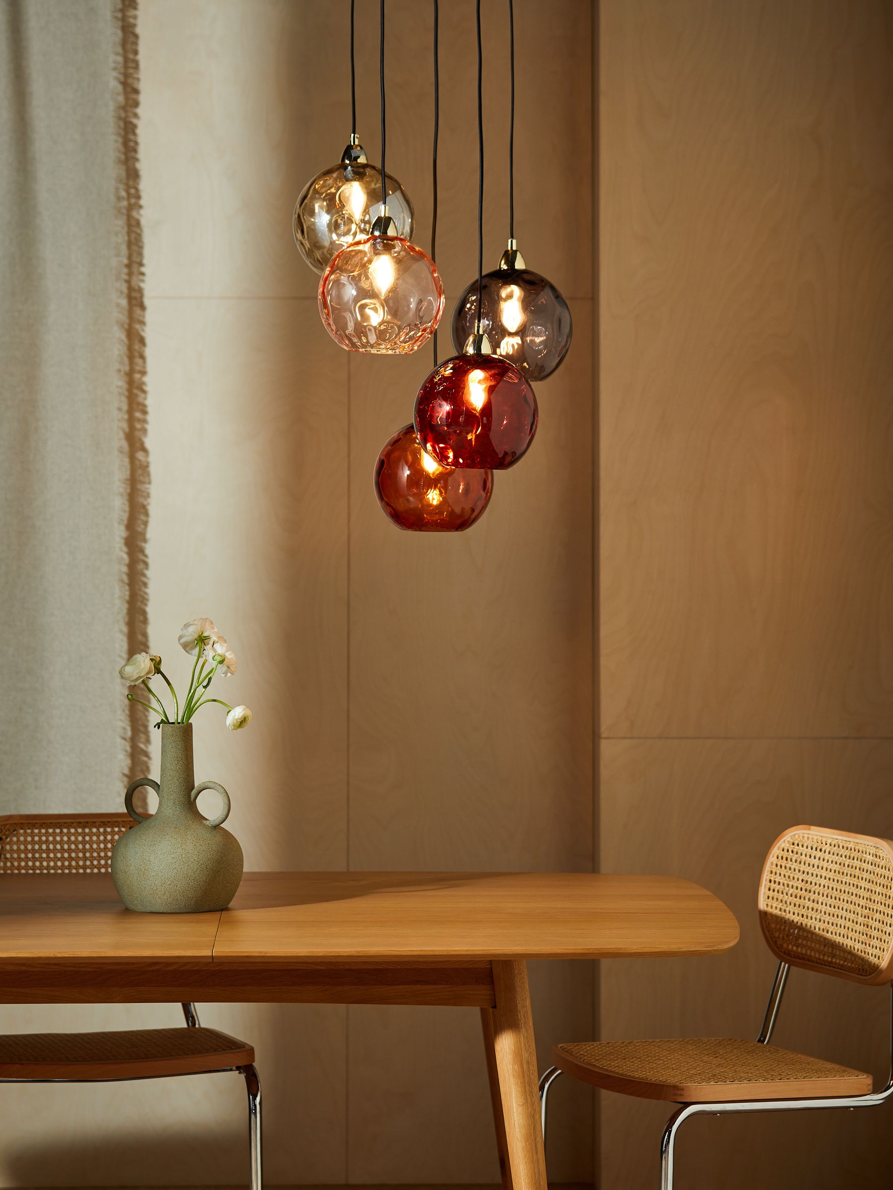 Ilaria 5 Light Cluster Pendant Ceiling Light in Pink Multi