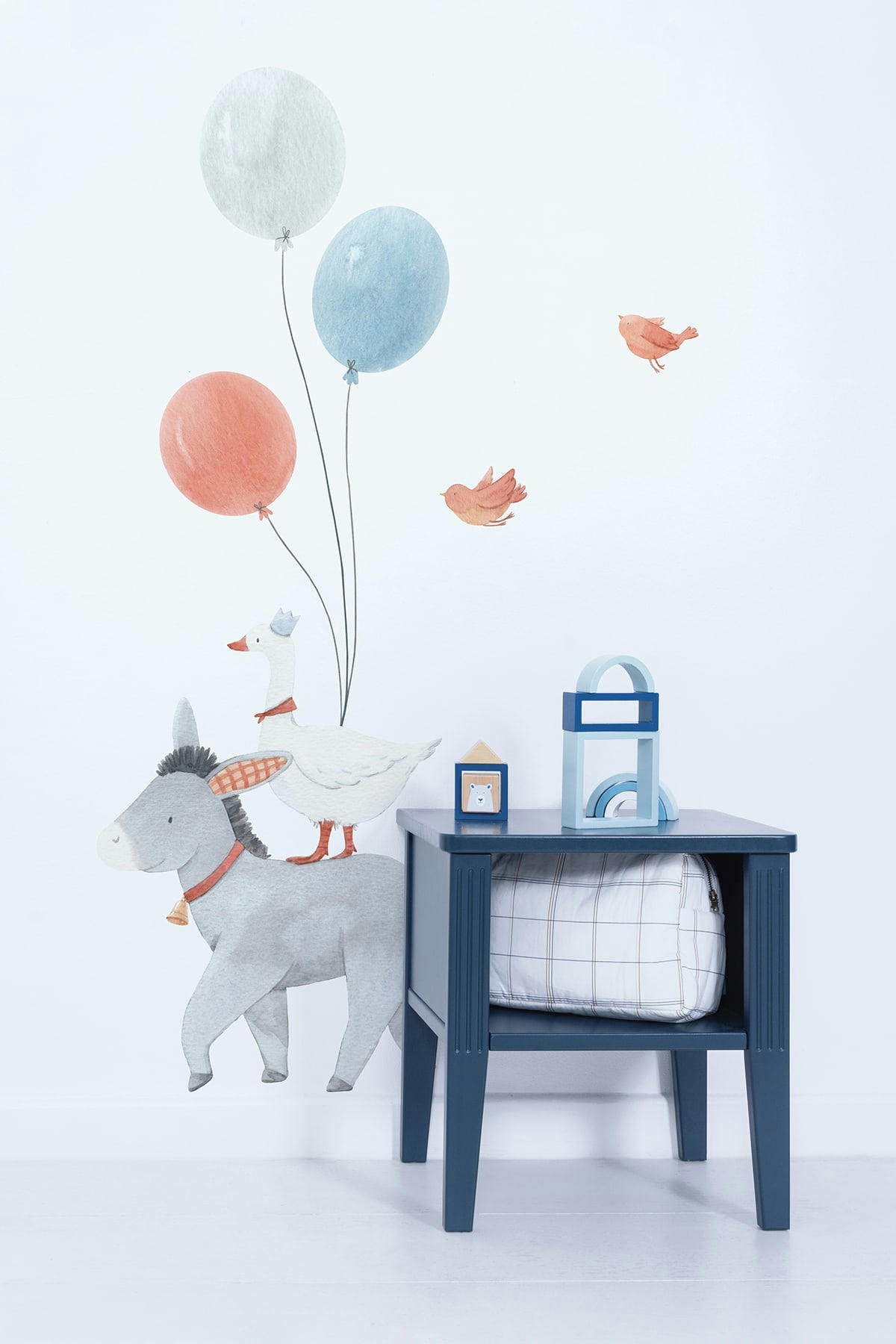 GENTLE FRIENDS - Grand sticker l'âne et ballons en vinyle mat multicolore