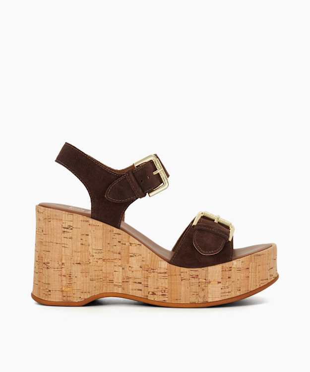 Kamia Brown - Open Toe Wedge Heel Sandals