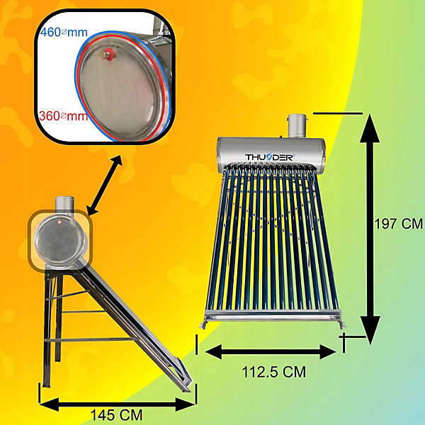 Collecteur solaire non pressurisé Thunder avec réservoir 150L 1 pièce.