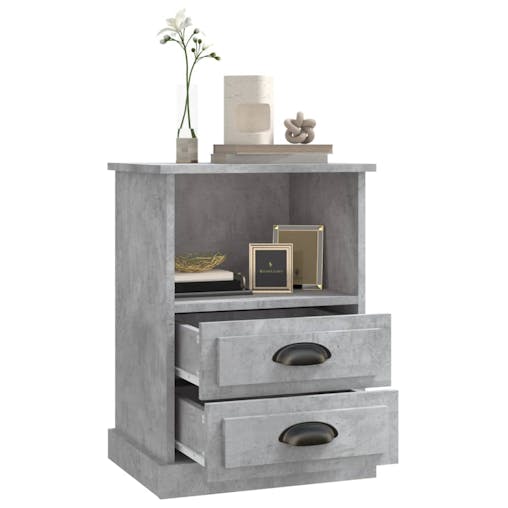 NNEVL Bedside Cabinets 2 pcs Concrete Grey 43x36x60 cm