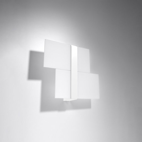 Applique en acier/verre 2 lampes 39x6x28cm Sollux