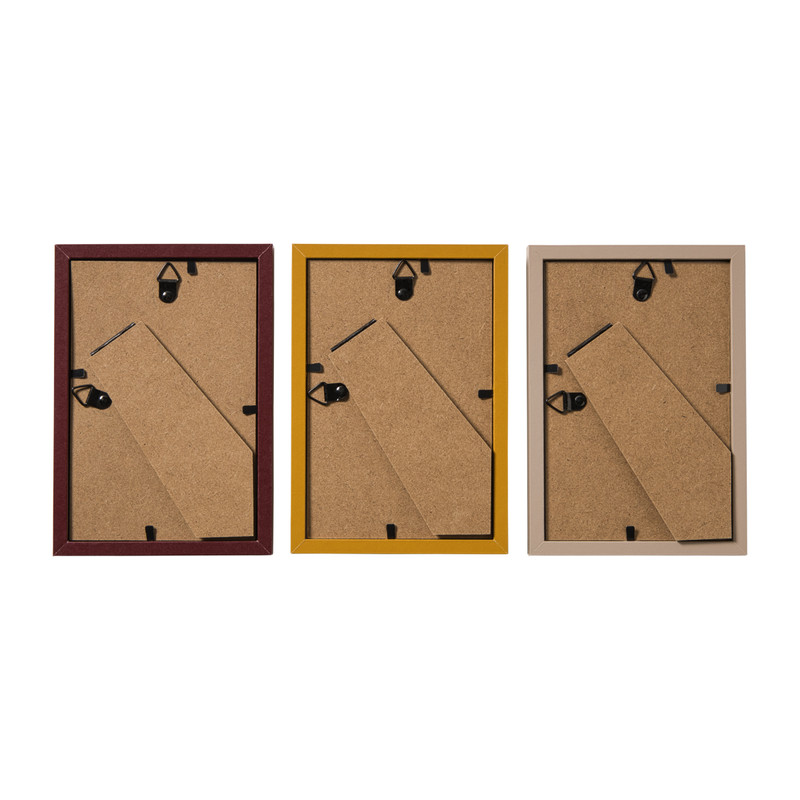Fotolijsten set van 3 - beige/oker/rood - 10x15 cm