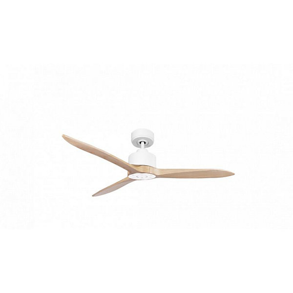 Modulo Latino III - Super destratificateur et ventilateur DC 132 cm blanc pales bois clair idéal 26 à 40 m²
