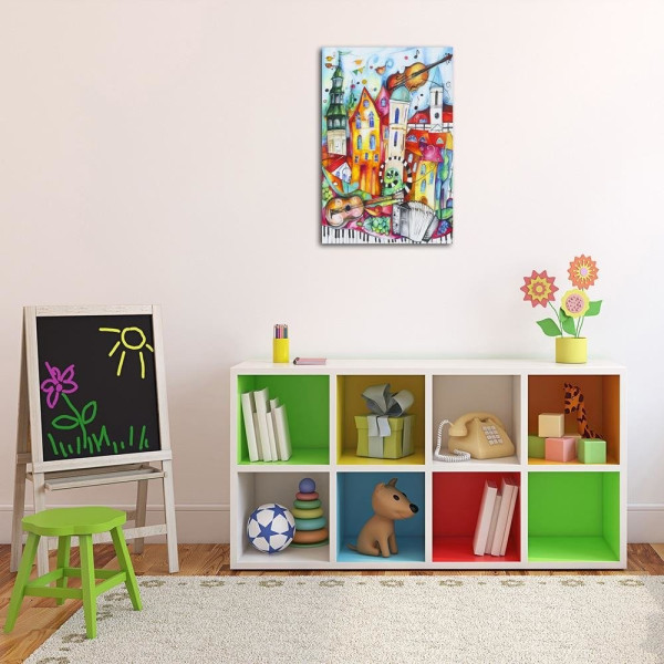 Feeby Obraz na płótnie Kolorowe muzyczne miasteczko 40x60