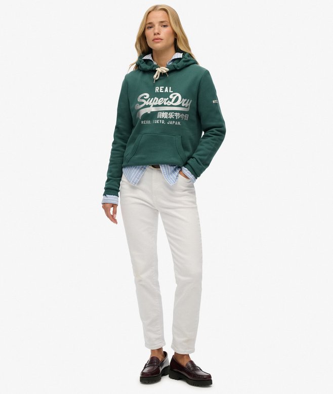 Vintage Logo Metallic Hoodie
