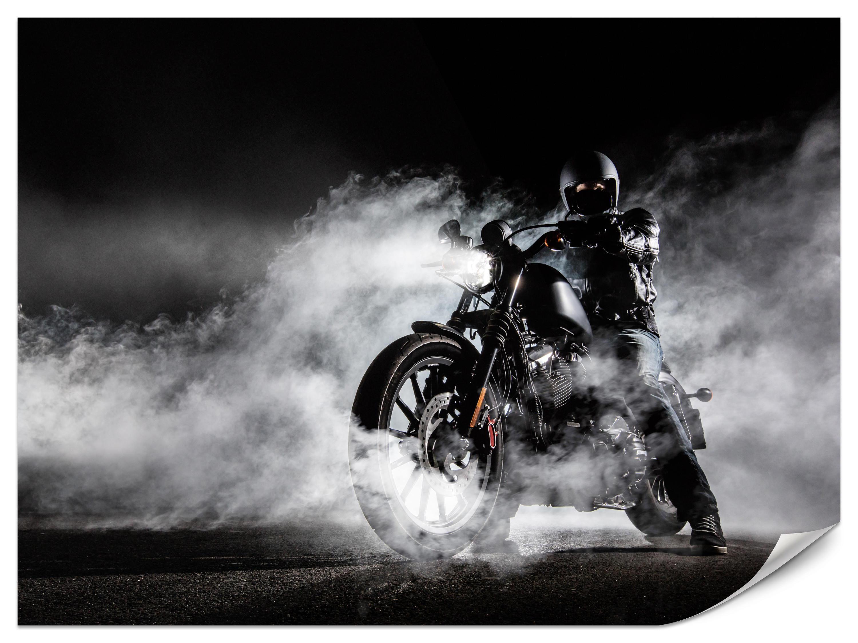 Fototapeta Motocykl we mgle 100x70cm