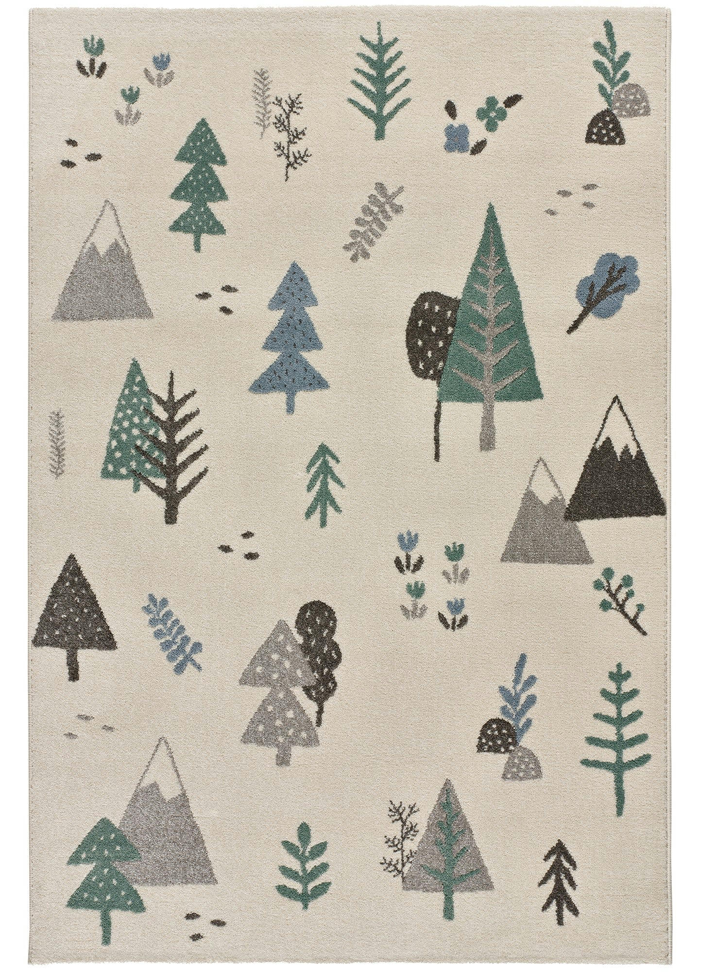 ZOEY - Tapis pour enfants avec des arbres en multicolore, 120x170 cm