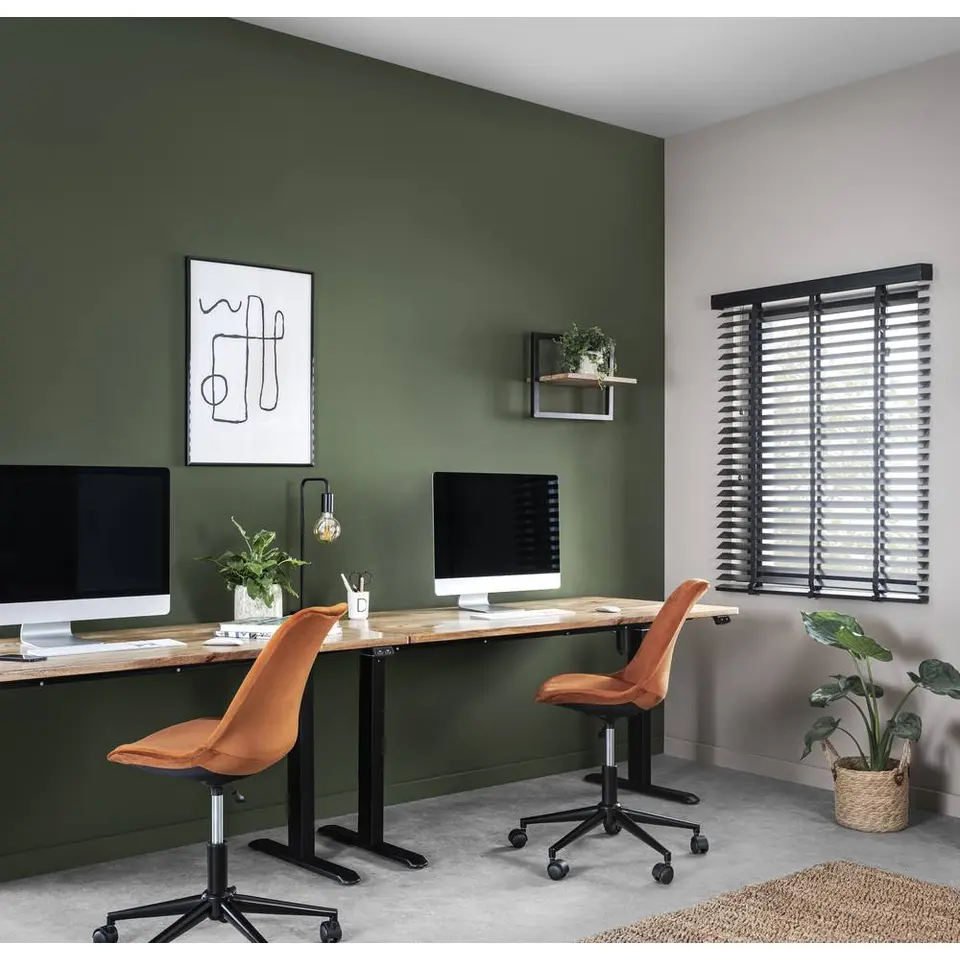 Bureau Homeworx zit/sta elektrisch verstelbaar �?mangohout/zwart - 75/118x160x80 cm