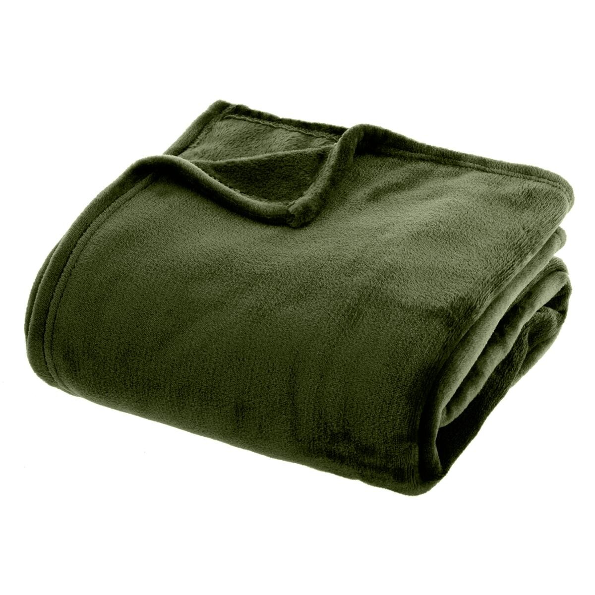 Flannel plaid Khaki green, 180x230 cm