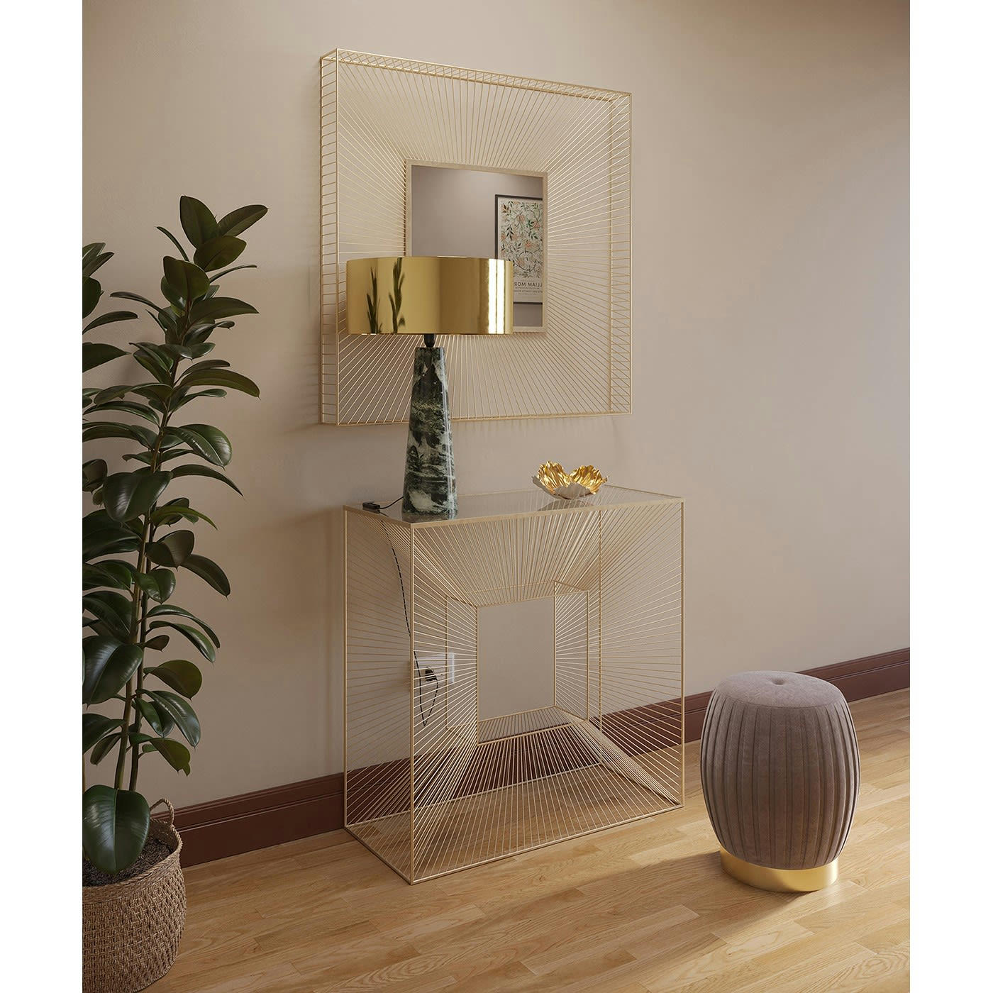 DIMENSION - Miroir Dimension carré 91x91cm champagne Kare Design