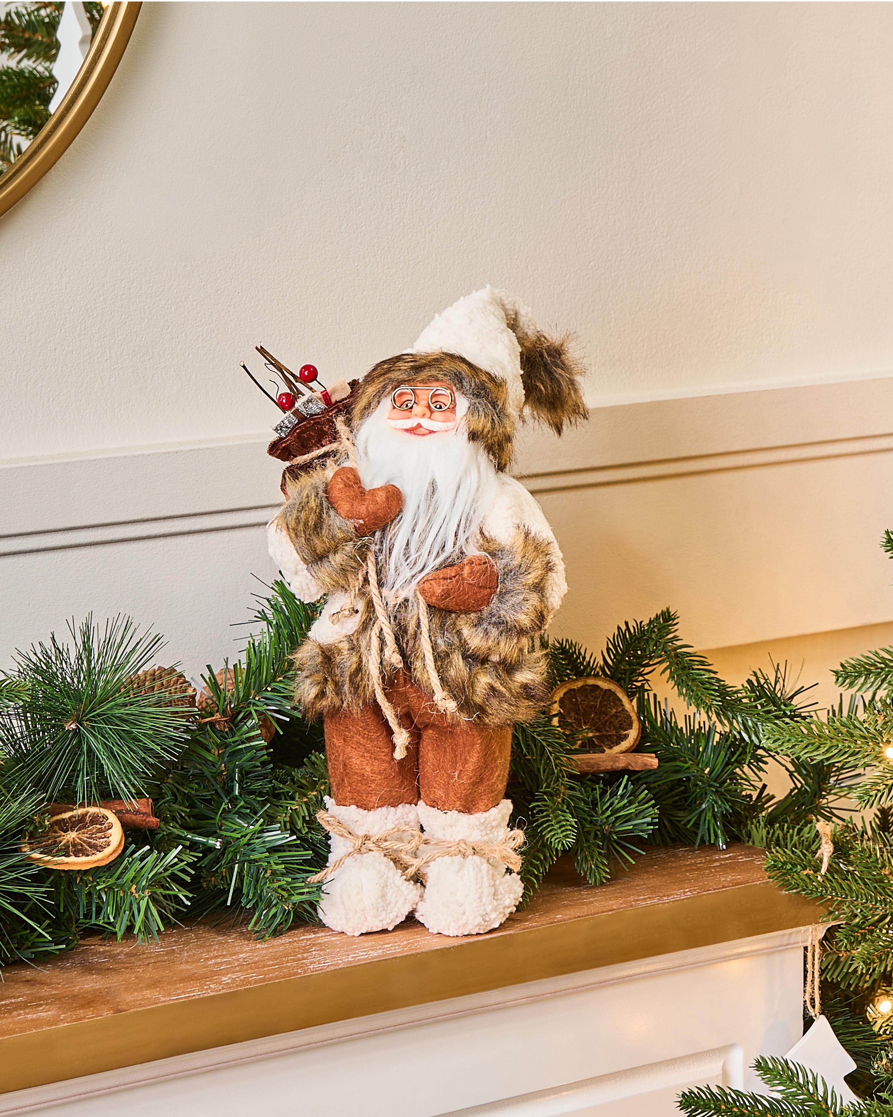Christmas Decoration SVARTEVATNET Santa Claus 37 cm Brown/ White