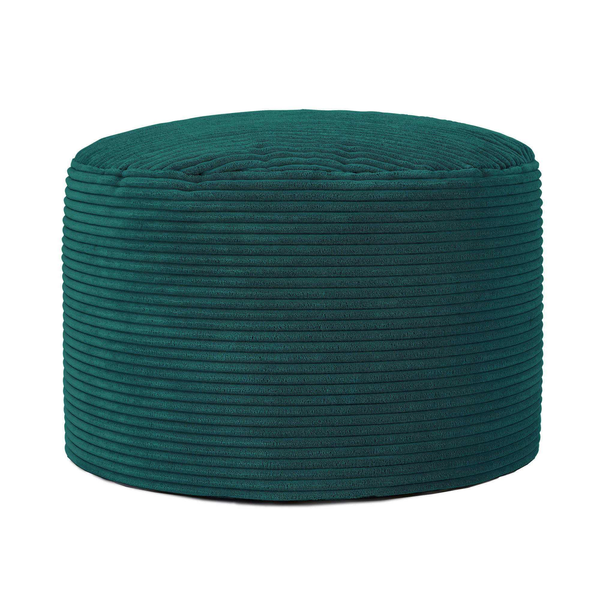 - Pouf velours côtelé bleu canard