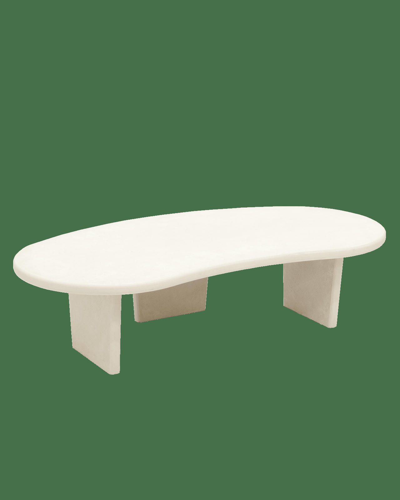 BIMBA - Table basse en microciment avec trois pieds blanc cassé 120cm