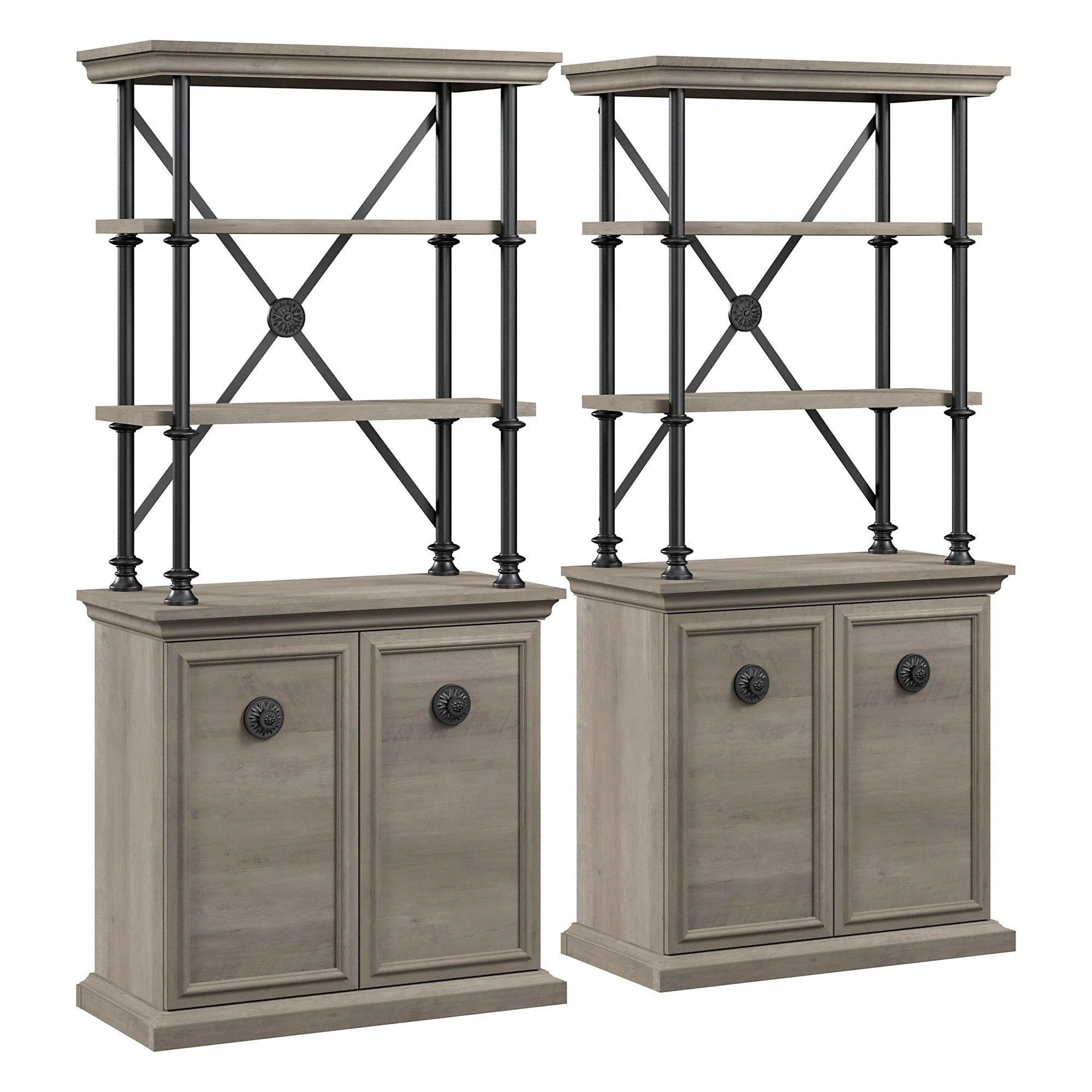Coliseum Designer Bookcase with Doors (Set of Two) by Bush Furniture