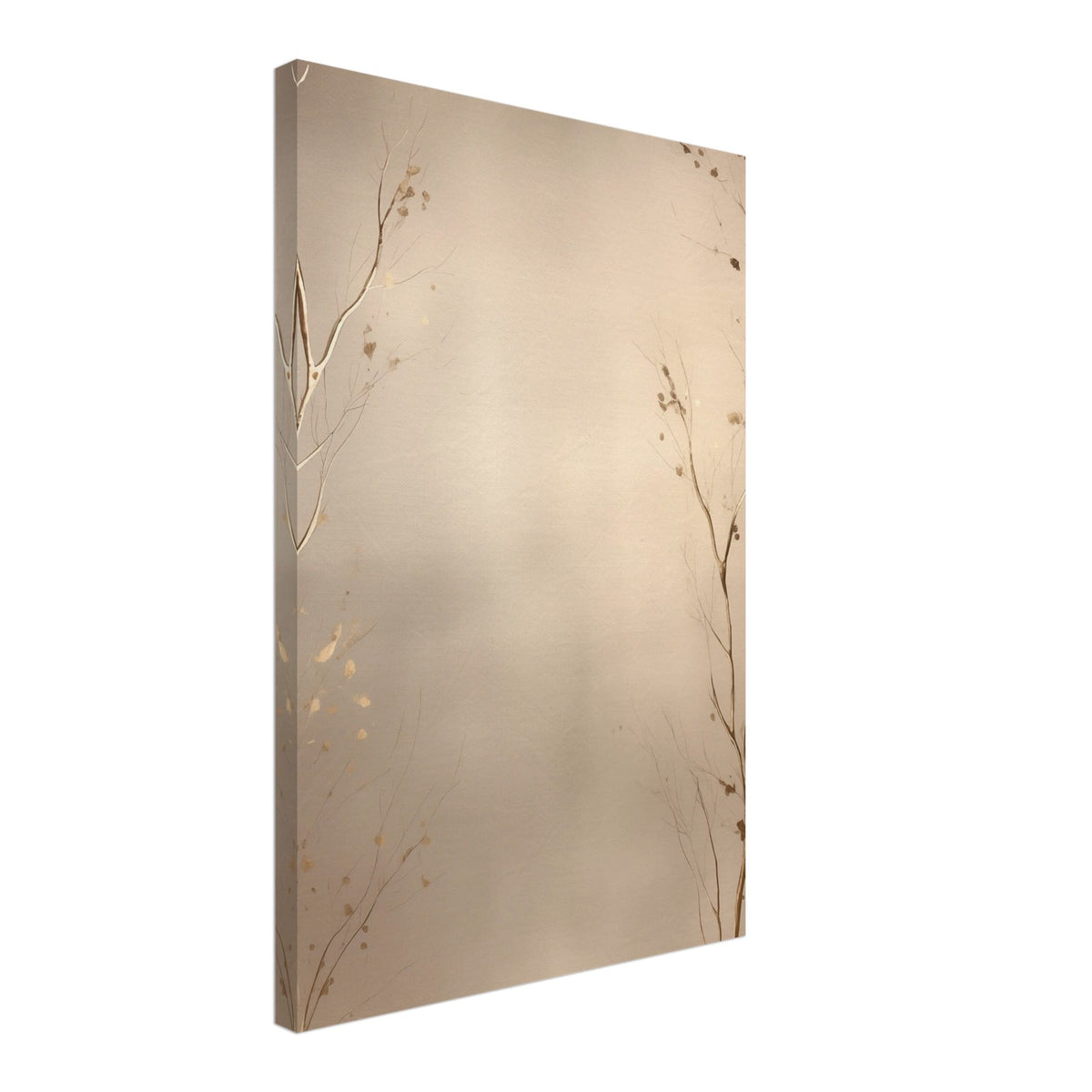 Artfulprints Canvas Abstract – Golden leafs canvas - 40x60 cm - beige