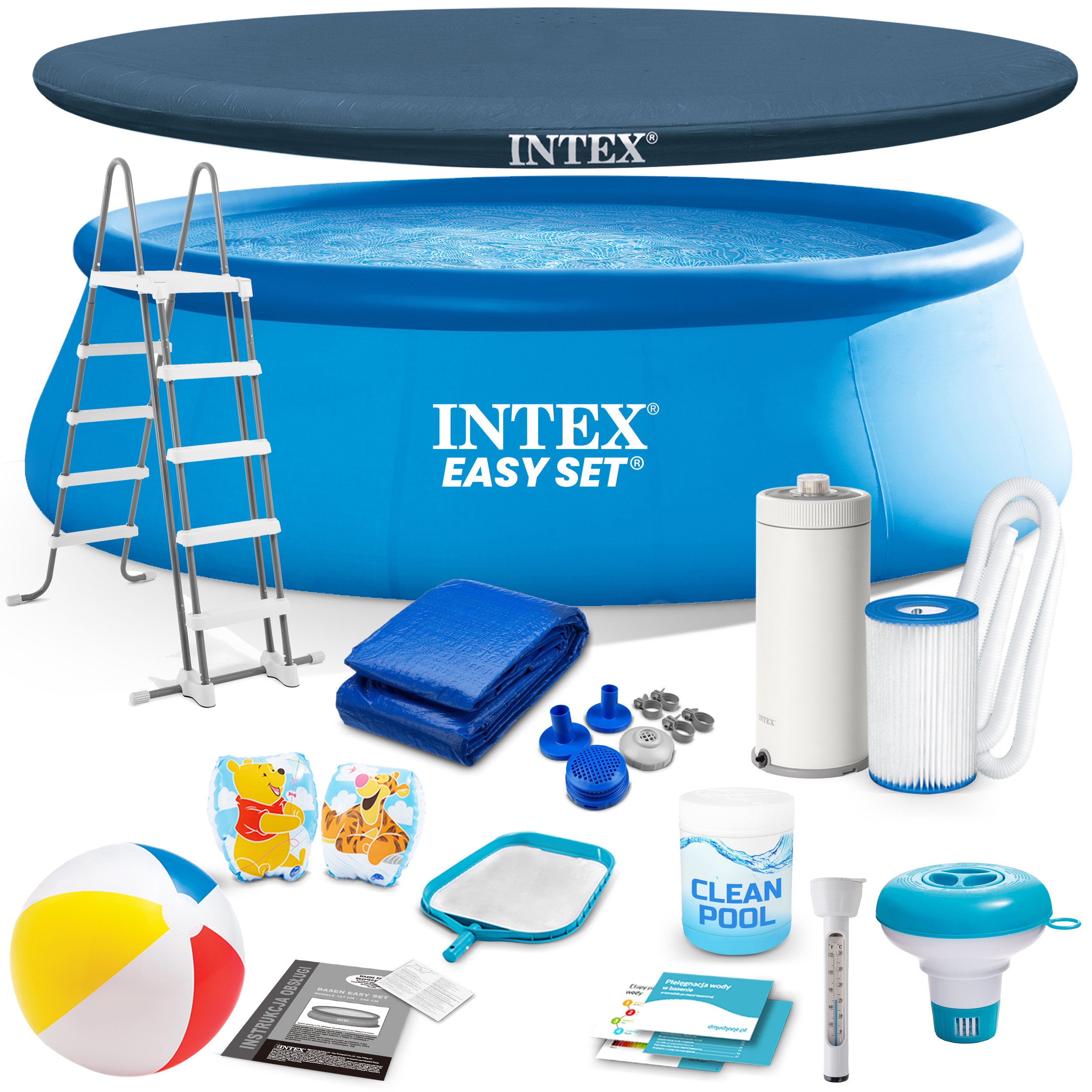 Basen ogrodowy rozporowy 457x122cm Intex zestaw 18w1