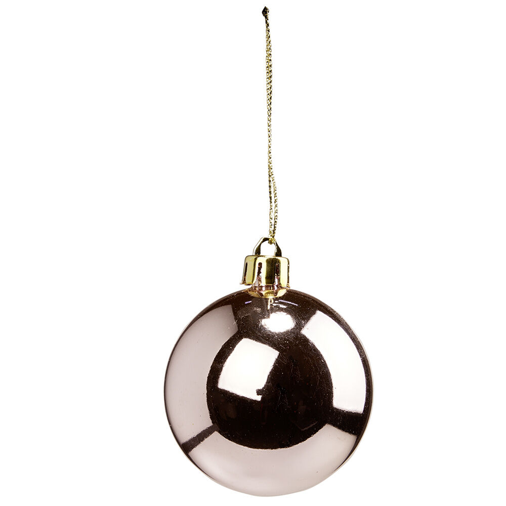 Boule de No&euml;l rose clair brillant Ø6cm