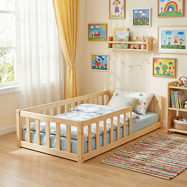 Lit NINO 70x140 avec sommier et Matelas / Naturel