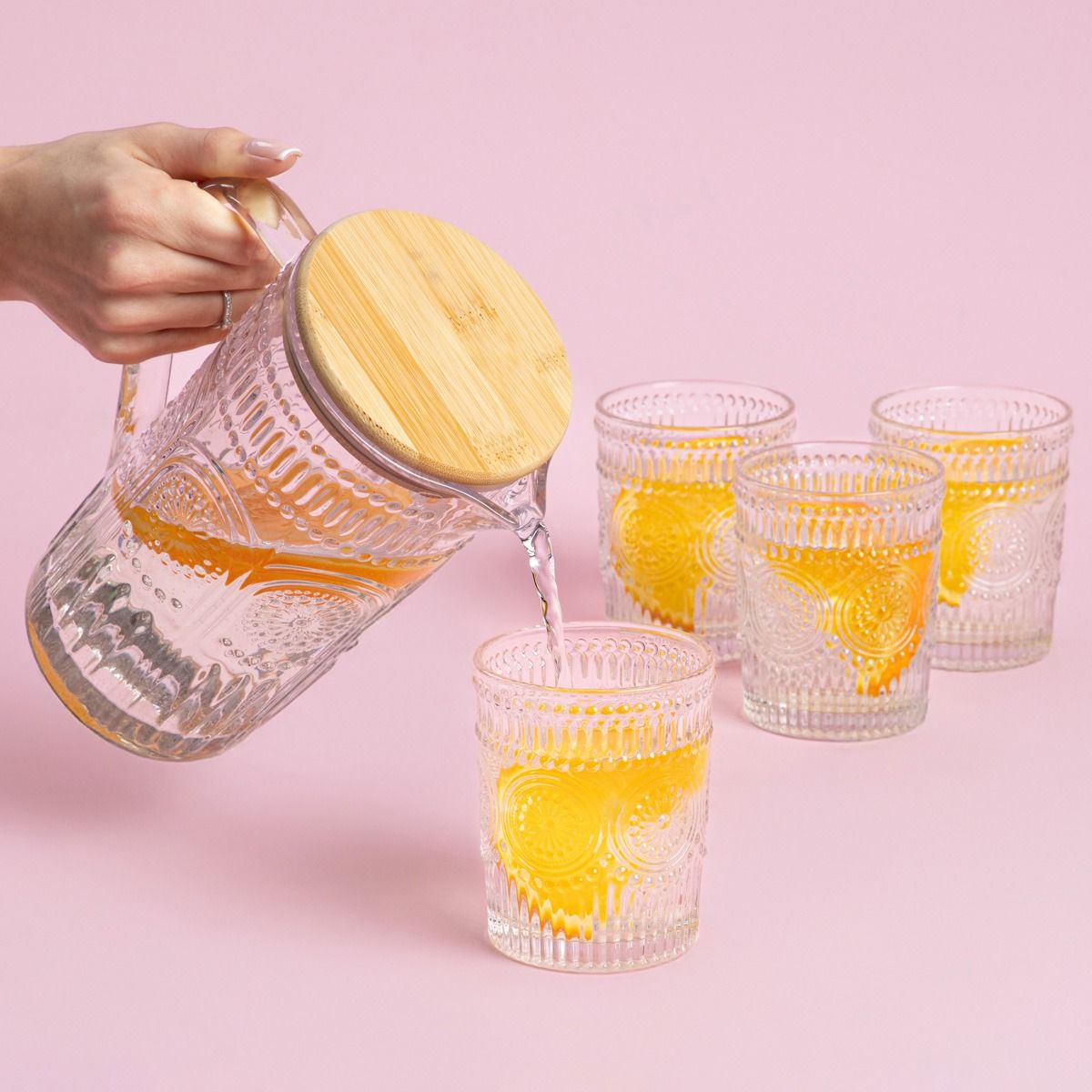 Zestaw dzbanek i szklanki Lobos Z pokrywką 1000ml   4x300ml