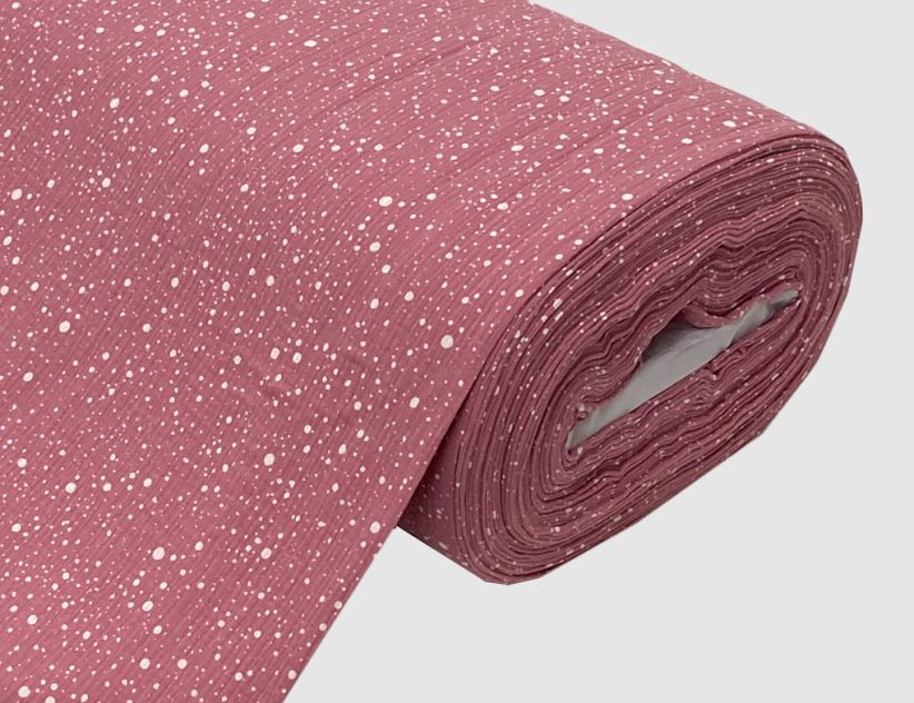 Musselin Double Gauze Punkte Rosé