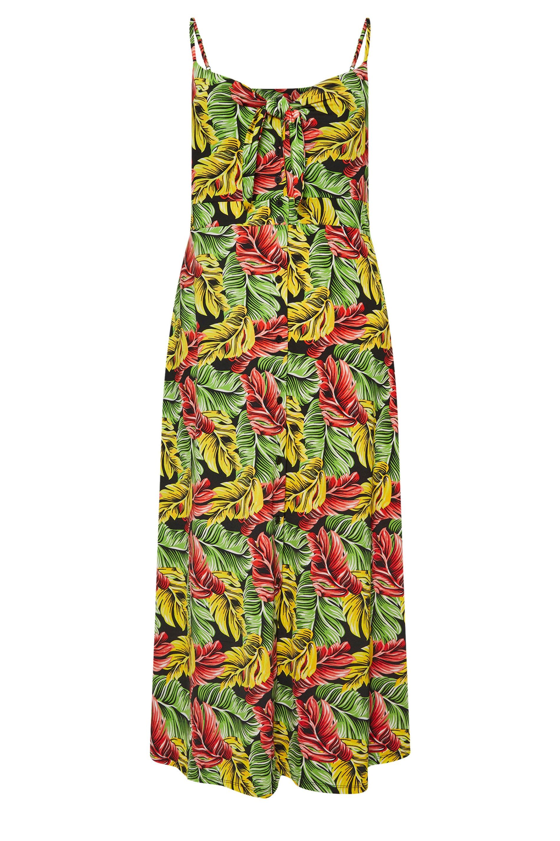 Yours Tropical Leaf Print Maxi Dress
